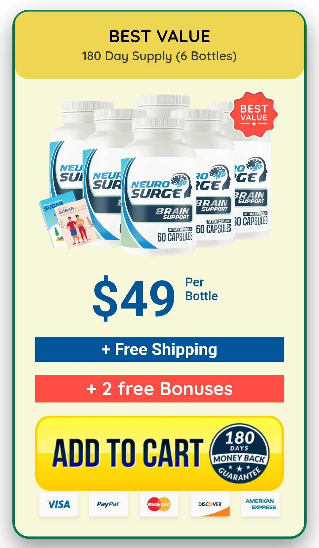 Neuro Surge™ 6 bottles pricing